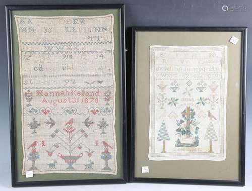 A mid-Victorian needlework sampler by Hannah Kelland