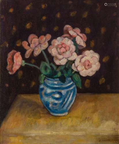 Samuel Halpert American, 1884-1930 Flowers in a Vase, 1917