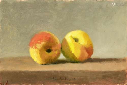 Robert Moore Kulicke American, 1924-2007 Two Peaches on a Gr...