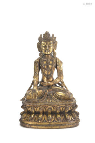 A Gilt Bronze Tibetan Ratnasaṃbhava