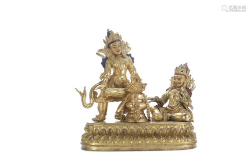 A Gilt Bronze Vasudhara