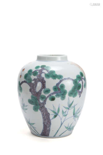 A Doucai Pine Prunus Bamboo Jar