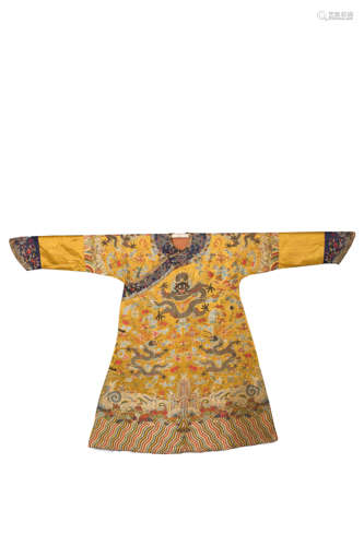 A Dragon Robe With Twelve Auspices Peacock Feathers