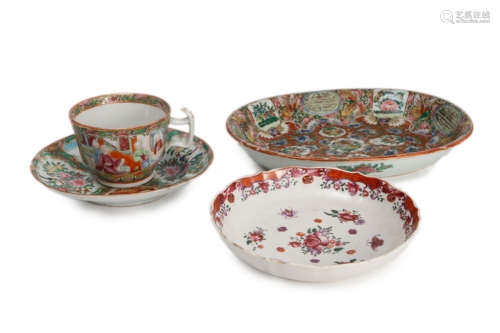 A Set Of Polychrome Tea Cup, Saucer, Plates