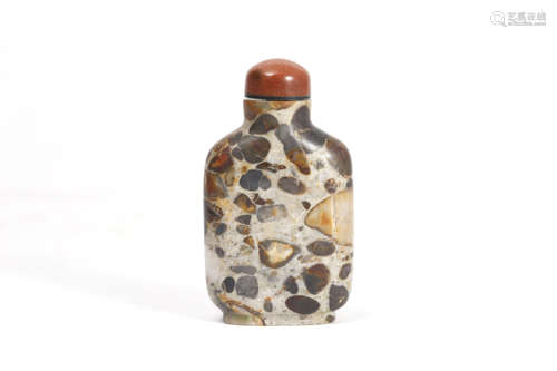 A Pudding Stone Snuff Bottle