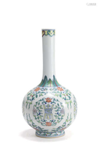 A Doucai Shou-Character Bottle Vase