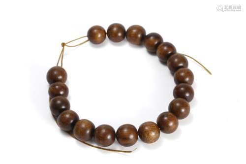 A String Of Agarwood Beads Bracelet