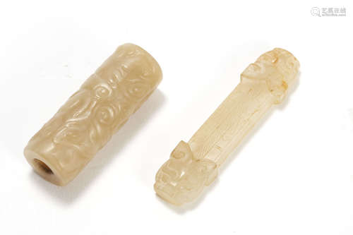 A Pair Of Jade Tubes