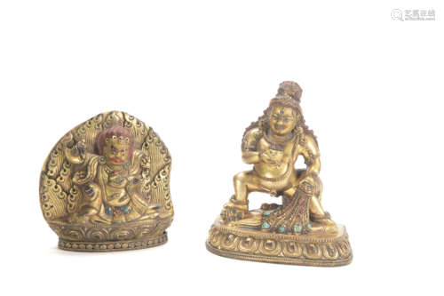 A Gilt Bronze Yellow Jambhala