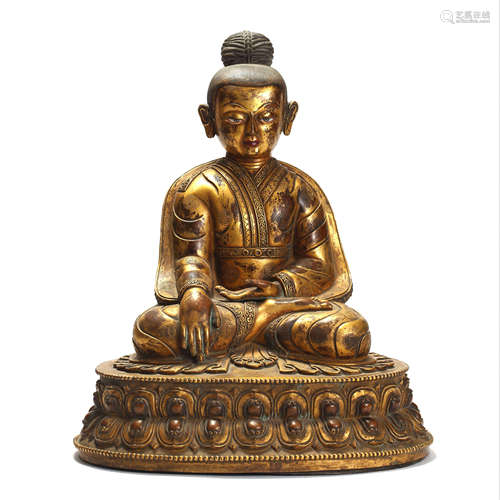 A Gilt Bronze Seated Buddha