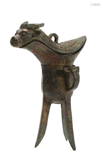 A Bronze Mythical Beast Jia Vessel