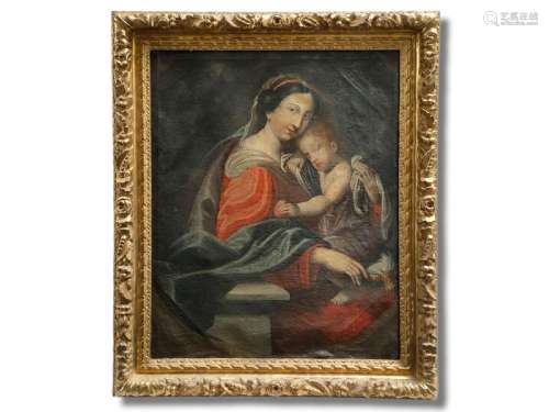 ECOLE FRANCAISE du XVIIIème<br />
Vierge à l'enfant<br />
Hu...