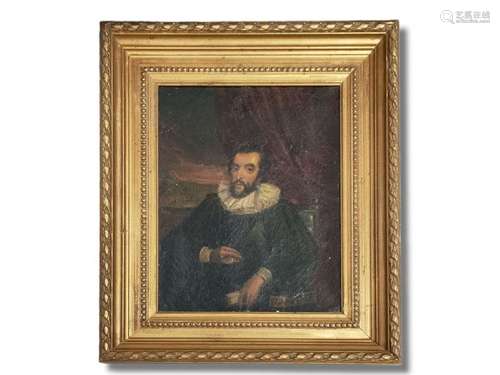 ECOLE du XIXème<br />
Portrait d'homme au médaillon<br />
Hu...