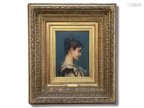 Jules Adolphe GOUPIL (1839-1883)<br />
Portrait de dame de p...