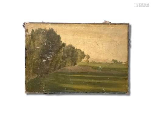 Pierre GRIVOLAS (1823-1906)<br />
Paysage arboré<br />
Huile...