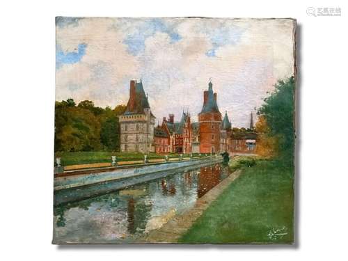 Manuel LUQUE (1853-1912)<br />
Le château de Maintenon, 1907...