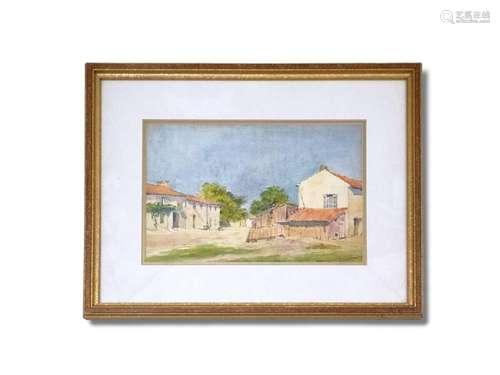 ECOLE FRANCAISE du XXème<br />
Village<br />
Aquarelle<br />...