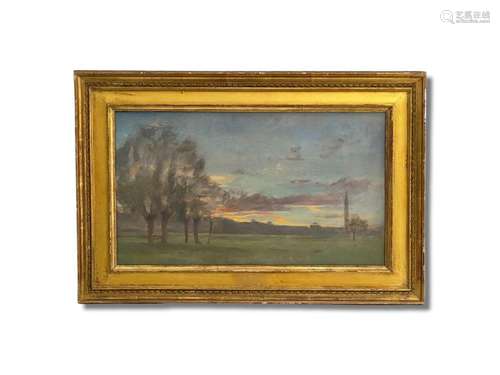 REIGNIER (début XXème)<br />
Paysage<br />
Huile sur carton,...