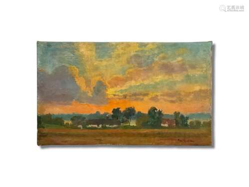 André PRÉVOT-VALERI (1890-1959)<br />
Coucher de soleil<br /...