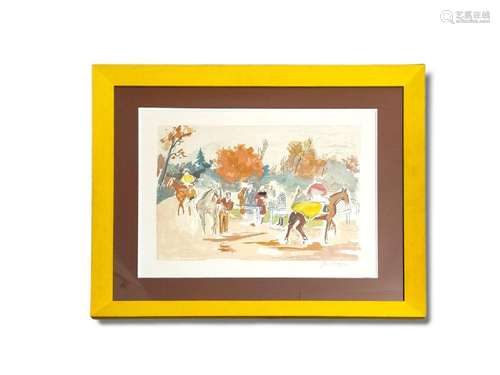 Yves BRAYER (1907-1990)<br />
Au paddock<br />
Lithographie ...