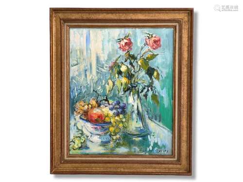 Marguerite DELPY (1910-1991)<br />
Nature morte au vase de r...