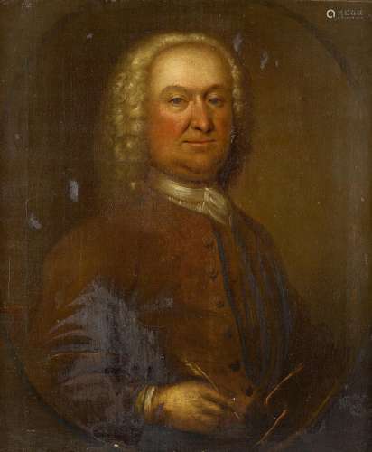 English School, 18th Century Portrait of a gentleman, half l...