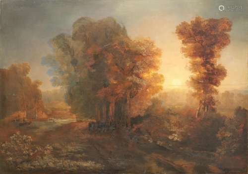 English School, early 19th Century A wooded landscape unfram...