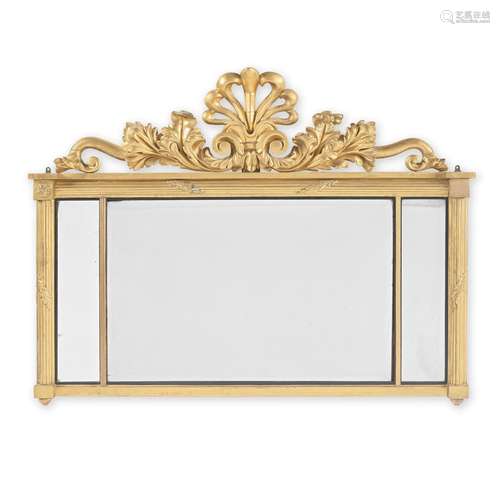 【TP】A 19TH CENTURY GILTWOOD AND GESSO OVERMANTEL MIRROR