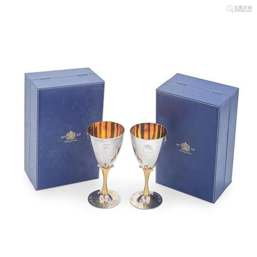 TWO ELIZABETH II PRESENTATION GOBLETS By Mappin & Webb, ...