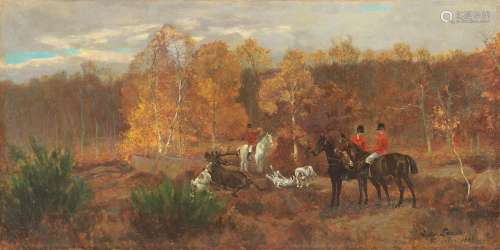 Tristan L. Jules Lacroix (French, 1849-1914) On the hunt unf...