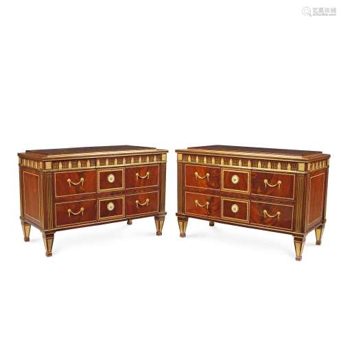【TP】A PAIR OF RUSSIAN STYLE MAHOGANY AND GILT METAL-MOUNTED ...