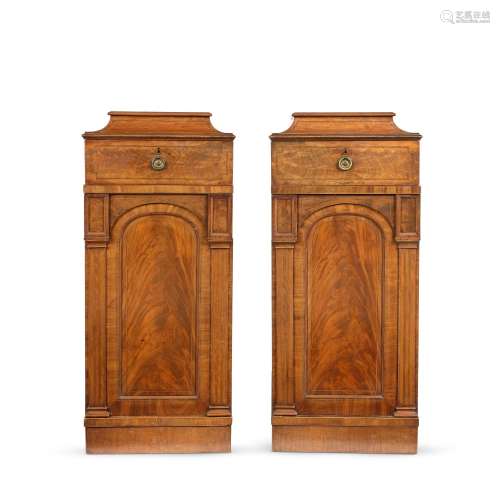 【TP】A PAIR OF REGENCY MAHOGANY, CROSSBANDED AND LINE INLAID ...