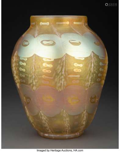 Early Tiffany Studios Decorated Favrile Glass Vase, 1894 Mar...