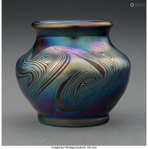 Tiffany Studios Decorated Favrile Glass Cabinet Vase, 1901 M...