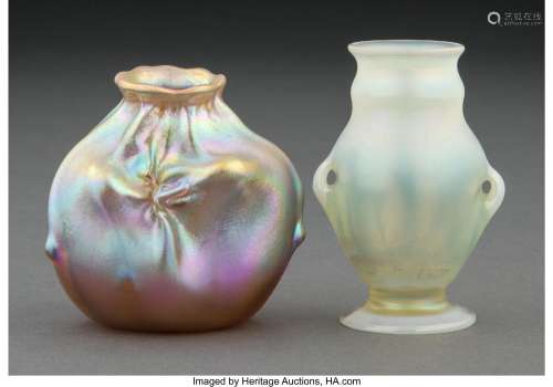 Two Tiffany Studios Favrile Glass Cabinet Vases, circa 1895 ...