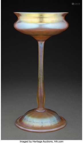 Tall Tiffany Studios Favrile Glass Stemmed Vase, circa 1910 ...