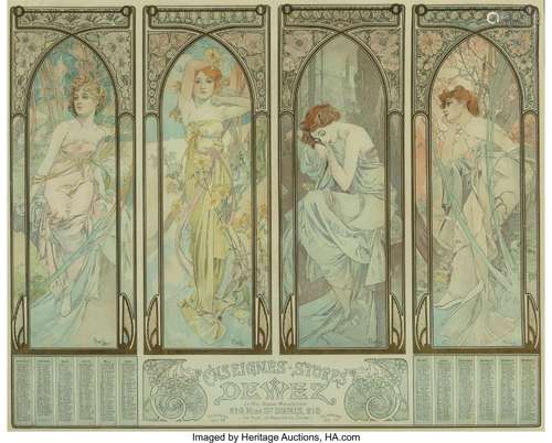 Alphonse Mucha (Czech, 1860-1939) Times of the Day, circa 19...