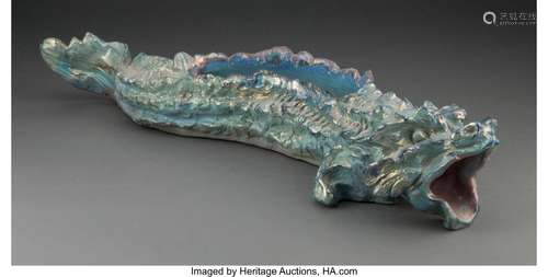 Large Charenton Terre D'Eclance Iridescent Glazed Earthenwar...