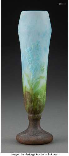 Daum Wheel-Carved and Acid-Etched Glass Myosotis Vase, circa...