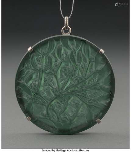 R. Lalique Green Glass 1912 Exhibition Plaquette D'Inviation...