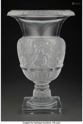 Lalique Clear and Frosted Glass Versailles Vase, post-1945 M...