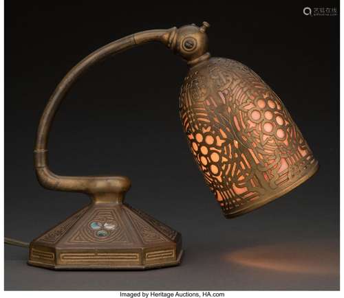 Tiffany Studios Gilt Bronze Abalone Desk Lamp, early 20th ce...