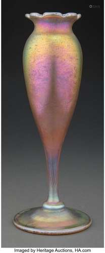 Tall Kew Blas Iridescent Glass Floriform Vase, circa 1910 Ma...