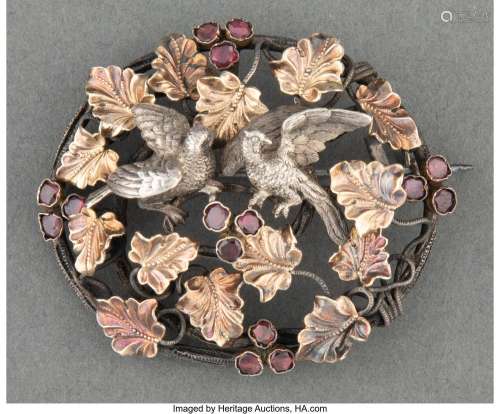Froment-Meurice Partial Gilt Silver and Garnet Brooch, late ...