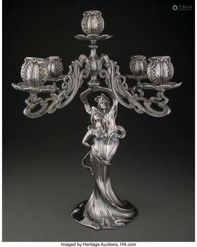 E. G. Webster & Son Silver-Plated Five-Light Figural Can...