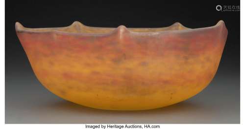 Muller Frères Mottled Glass Bowl, circa 1925 Marks: MULLER F...