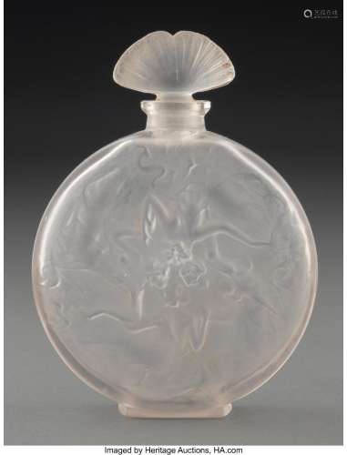 R. Lalique Clear and Frosted Glass Rosace Figurines Perfume ...
