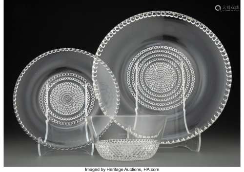 Group of Thirty-Three R. Lalique Glass Table Articles, post-...