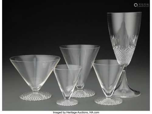 Group of Twenty-Nine Lalique Glass Table Articles, post-1945...