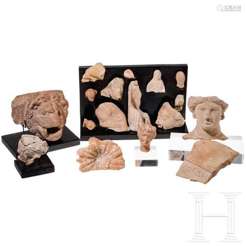 16 Greek terracotta figures, 6th - 1st century B.C.